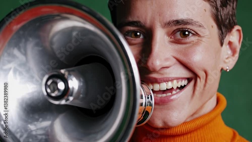 The Smiling Woman with Megaphone