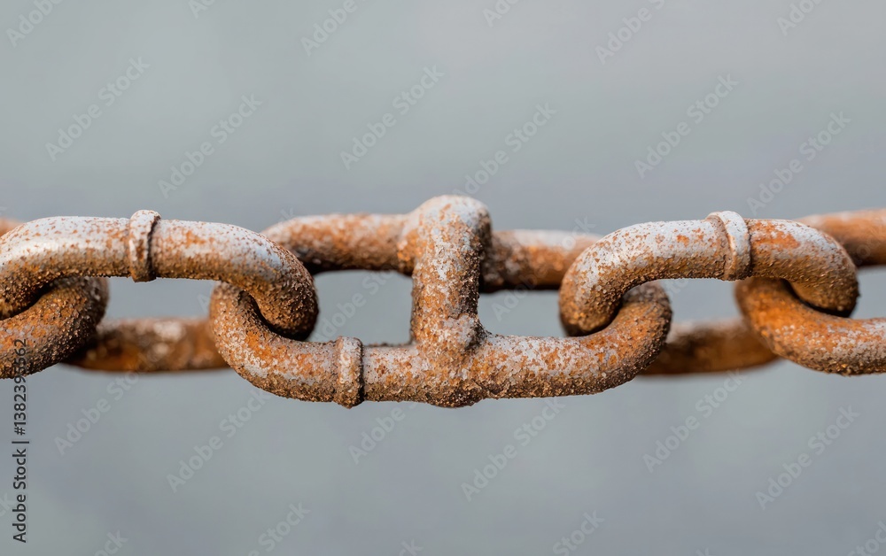 Fototapeta premium Rusty Metal Chain Close-Up