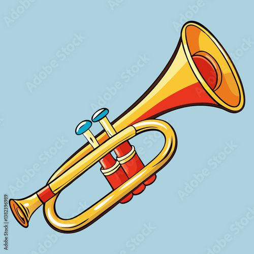 vector illustration of an old horn