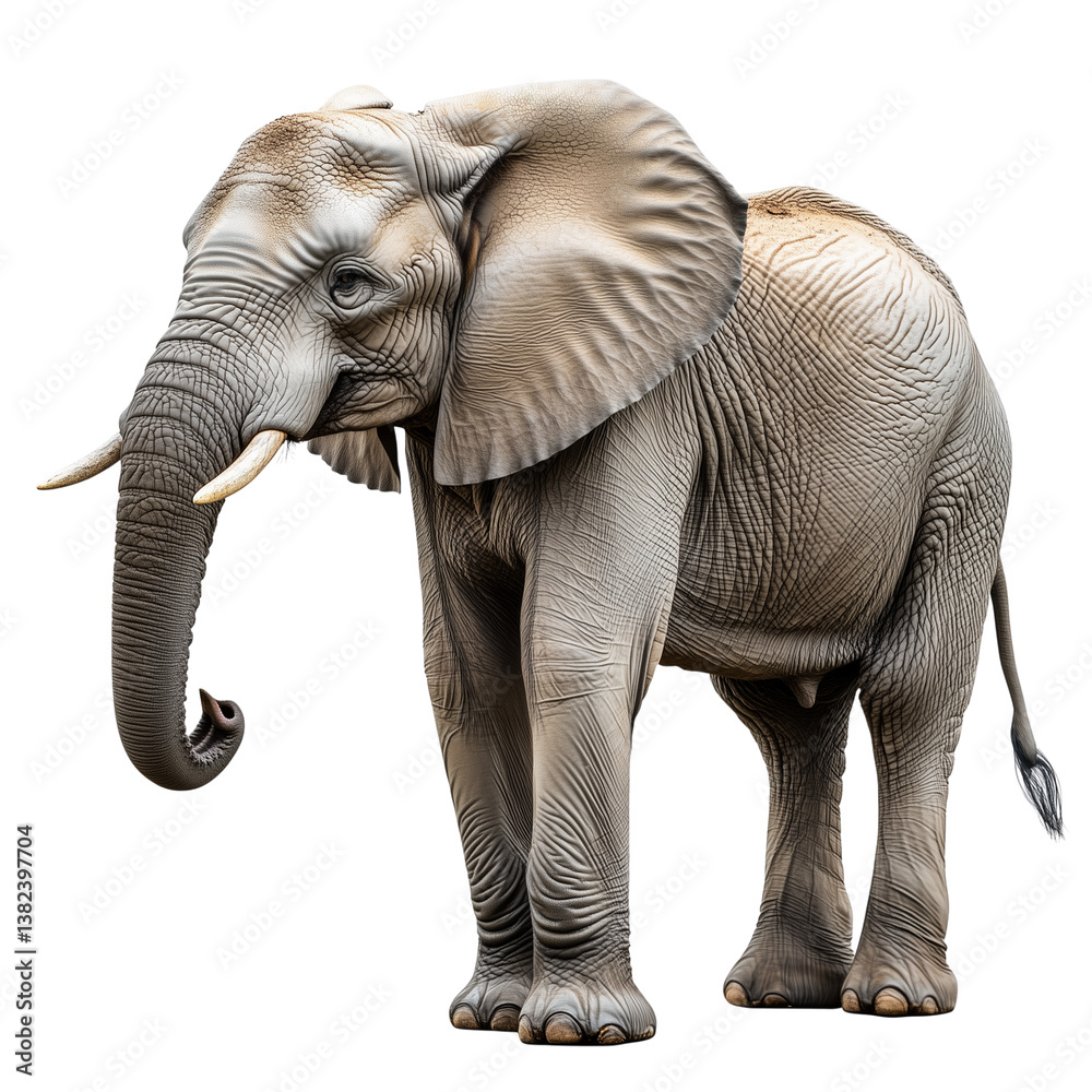 Fototapeta premium African Elephant on Transparent Background