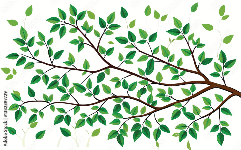 Tree Leaves and Branches Vector Illustration Tree Leaves and Branches Vector Illustration