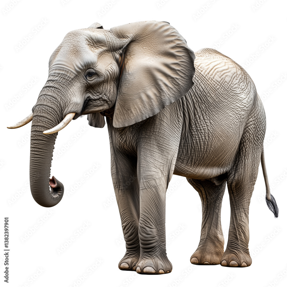 Obraz premium African Elephant on Transparent Background