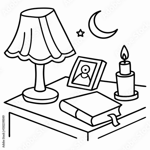 vector illustration of a table lamp