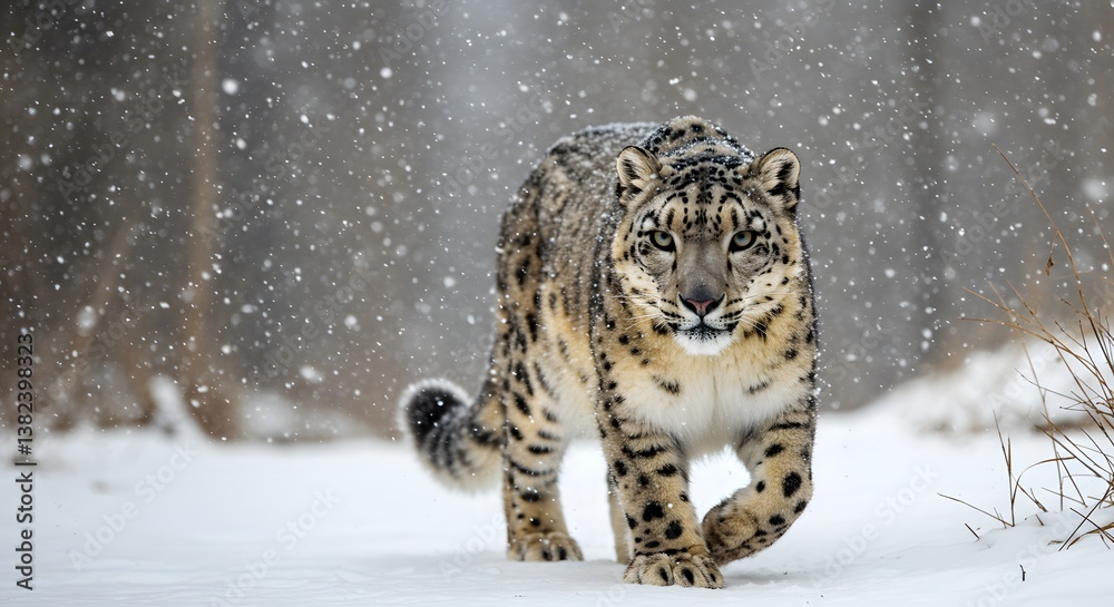 Majestic Snow Leopard in Winter Wonderland Majestic Snow Leopard in Winter Wonderland