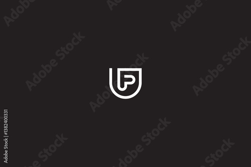 Letters UF or UFP monogram with black background. 