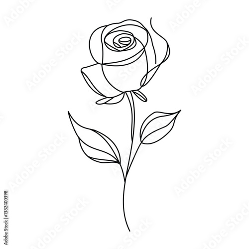 Elegant Rose Line Art Design