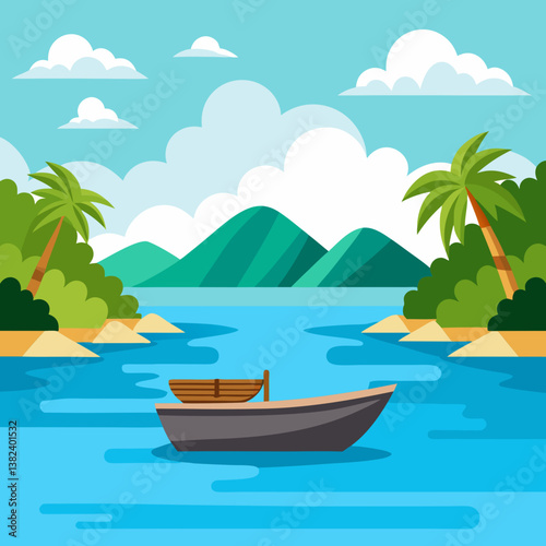tropical island in the sea