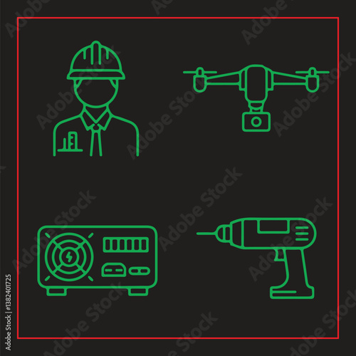 Icon set for graphic designers. Vector illustration.