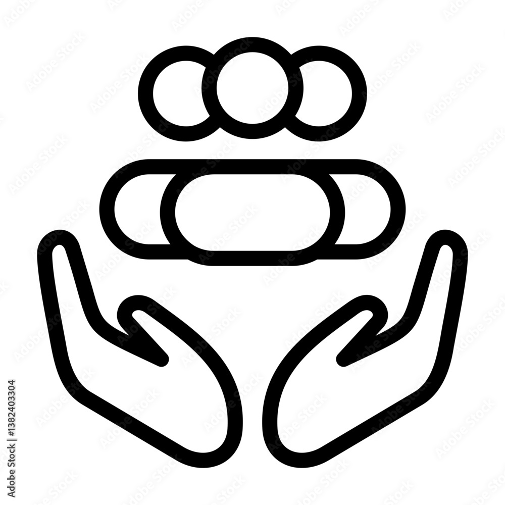 Obraz premium Community Support Outline Style Icon