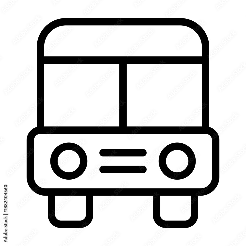 School Bus Outline Style Icon School Bus Outline Style Icon