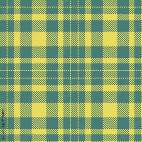 Elegant Seamless Tartan featuring Sandy dusty teal and Warm dull yellow Fabric Design
