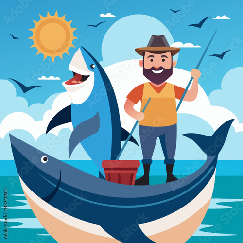 man in a boat