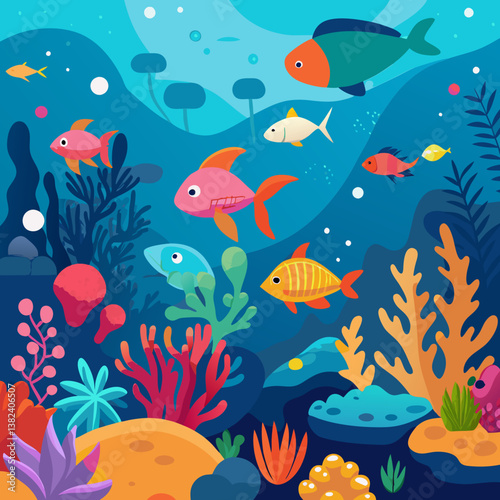 seamless pattern with fishes