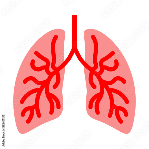 Lungs Vector Flat Icon Design