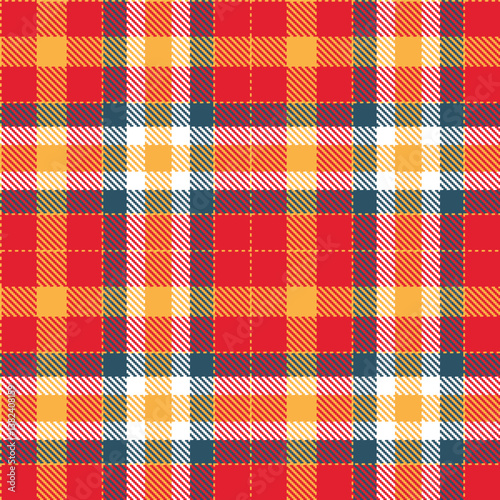 Plaid pattern seamless. Vibrant butterscotch & Classic strawberry Tartan Fabric Design. 