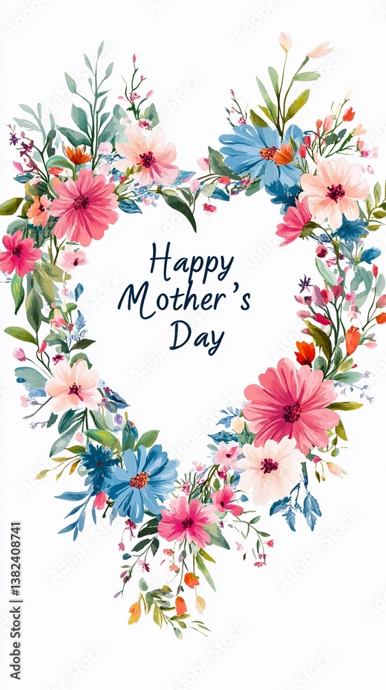 Flowers and leaves surround in a heart shape. Write Flowers and leaves surround in a heart shape. Write