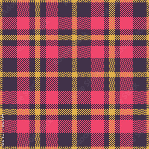 Wallpaper Mural Plaid pattern seamless. Vibrant dark & Dark macaroni and cheese Tartan Fabric Design.  Torontodigital.ca