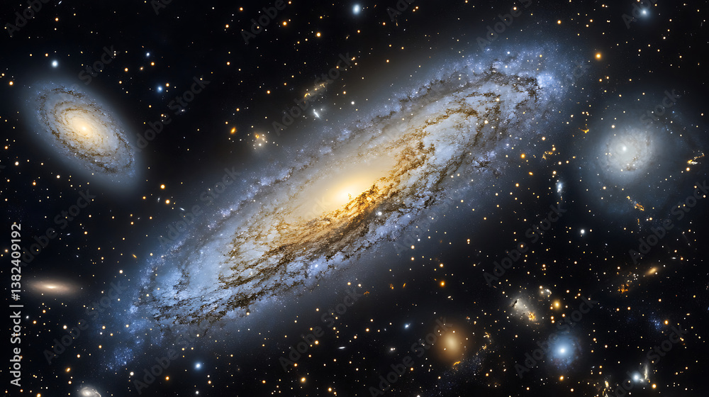 Fototapeta premium Stunning Spiral Galaxy with stars in the Cosmos