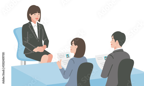 面接を受ける女性