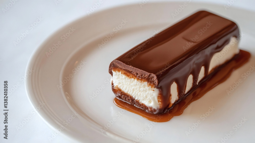 Twix Ice Cream Bar on White Plate Twix Ice Cream Bar on White Plate