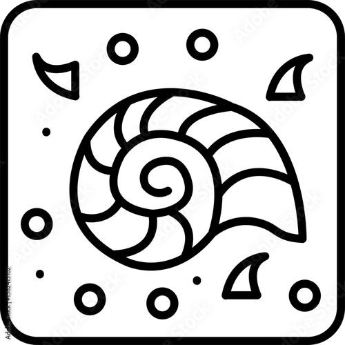 Spiral Fossil Shell Icon