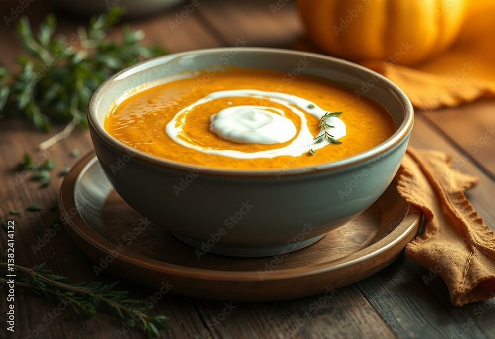 Warm, comforting, and inviting bowl of Butternut Squash Soup Warm, comforting, and inviting bowl of Butternut Squash Soup