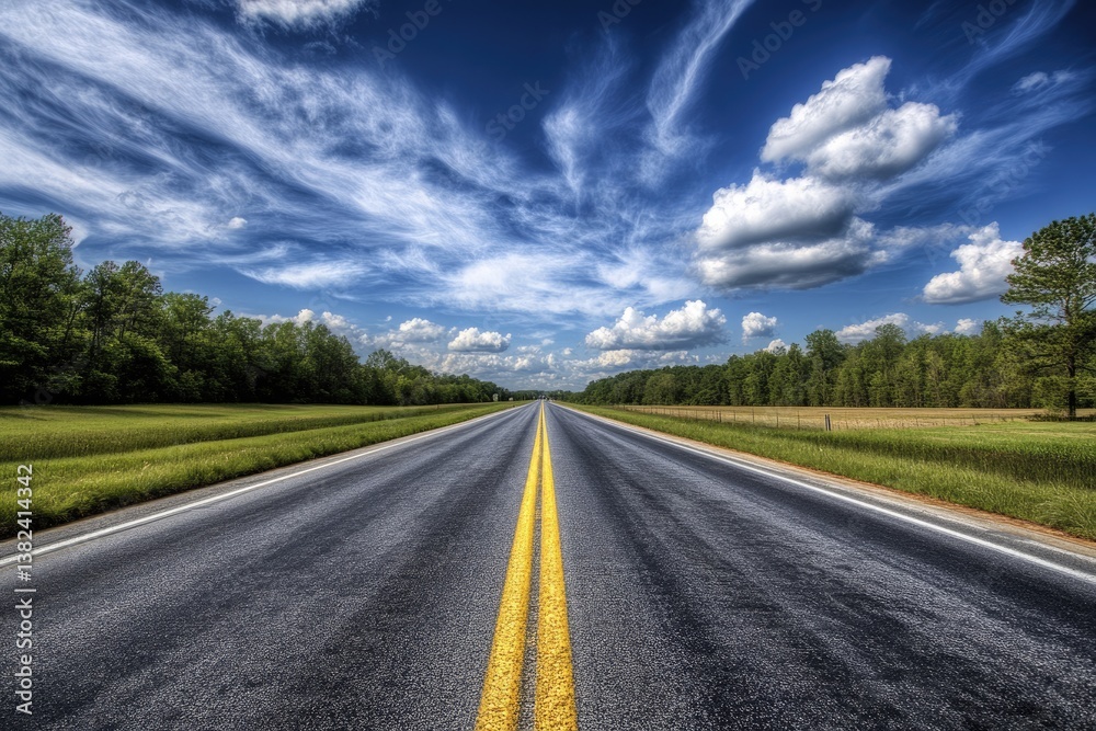 Interstate 85 in Atlanta GA. Skyline View of Highway with Asphalt Road and Green Landscape Interstate 85 in Atlanta GA. Skyline View of Highway with Asphalt Road and Green Landscape