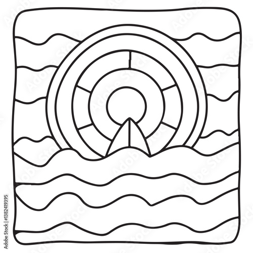 Comfy patterns coloring page, bold and easy coloring book page, patterns, mandala, flowers, floral, animals, vector illustration, line art, black and white, victor art, illustration