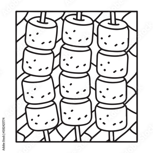 Comfy patterns coloring page, bold and easy coloring book page, patterns, mandala, flowers, floral, animals, vector illustration, line art, black and white, victor art, illustration