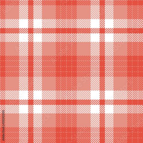 Elegant Bright blush & Vintage coral Seamless Tartan Fabric Design