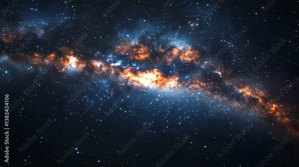Naklejka premium Cosmic Nebula Illustration: Stellar Dust and Gas
