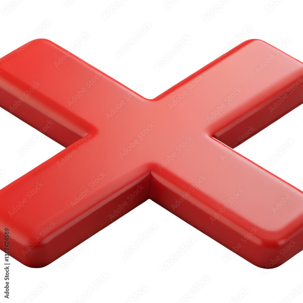 Obraz premium red cross isolated on white