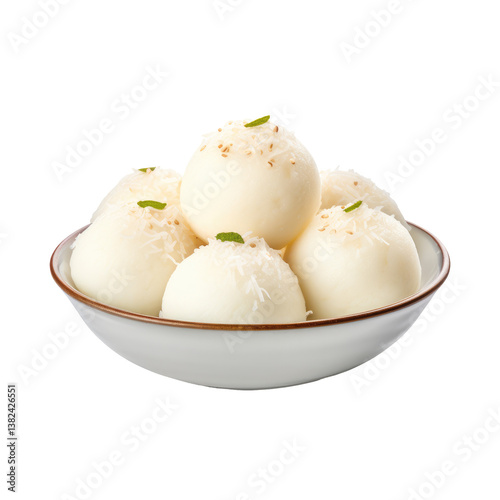 Obraz na płótnie Rasgulla Dessert Delight on transparent background w salonie