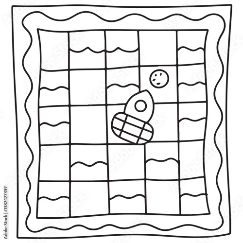 Comfy patterns coloring page, bold and easy coloring book page, patterns, mandala, flowers, floral, animals, vector illustration, line art, black and white, victor art, illustration