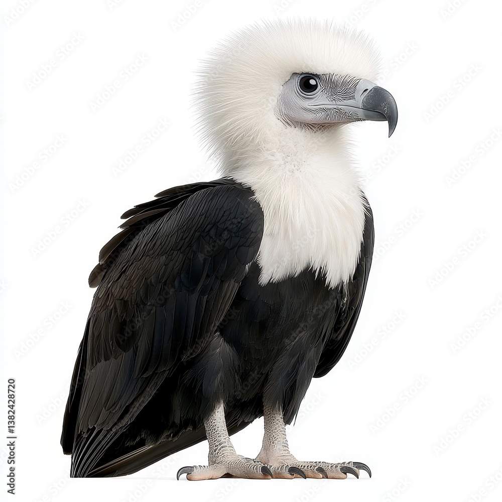 Obraz premium Close up of Juvenile African White backed Vulture, Generative AI.