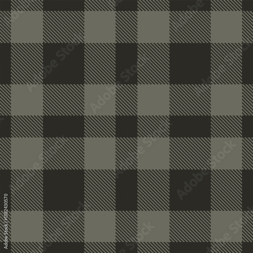 Rustic dark grey and Muted medium grey Seamless Tartan Fabric Design