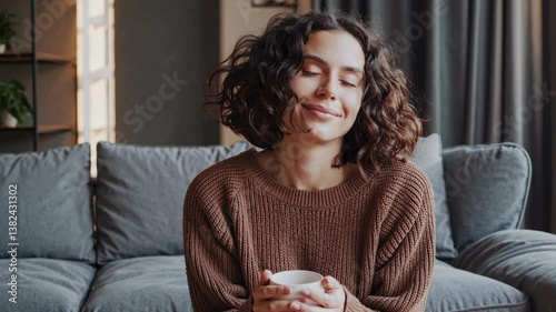 The Relaxed Woman with Coffee