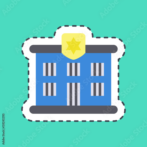Sticker line cut prison. Building elements. Good for prints, web, posters, logo, site plan, map, infographics, etc.