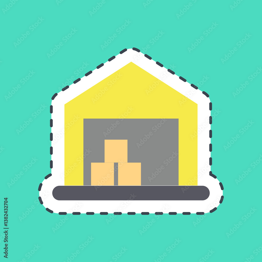 Sticker line cut warehouse. Building elements. Good for prints, web, posters, logo, site plan, map, infographics, etc. Sticker line cut warehouse. Building elements. Good for prints, web, posters, logo, site plan, map, infographics, etc.
