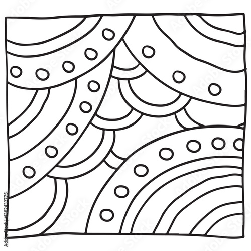 Comfy patterns coloring page, bold and easy coloring book page, patterns, mandala, flowers, floral, animals, vector illustration, line art, black and white, victor art, illustration