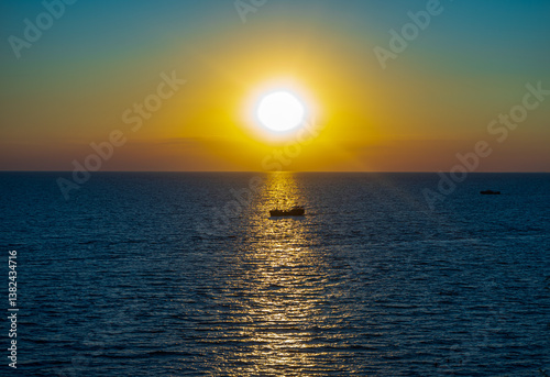 sunset over the sea in Anapa