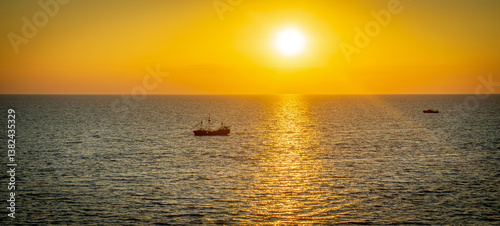 sunset over the sea in Anapa