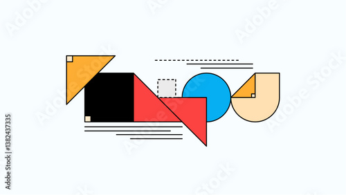 Minimalist Abstract Composition with Geometry