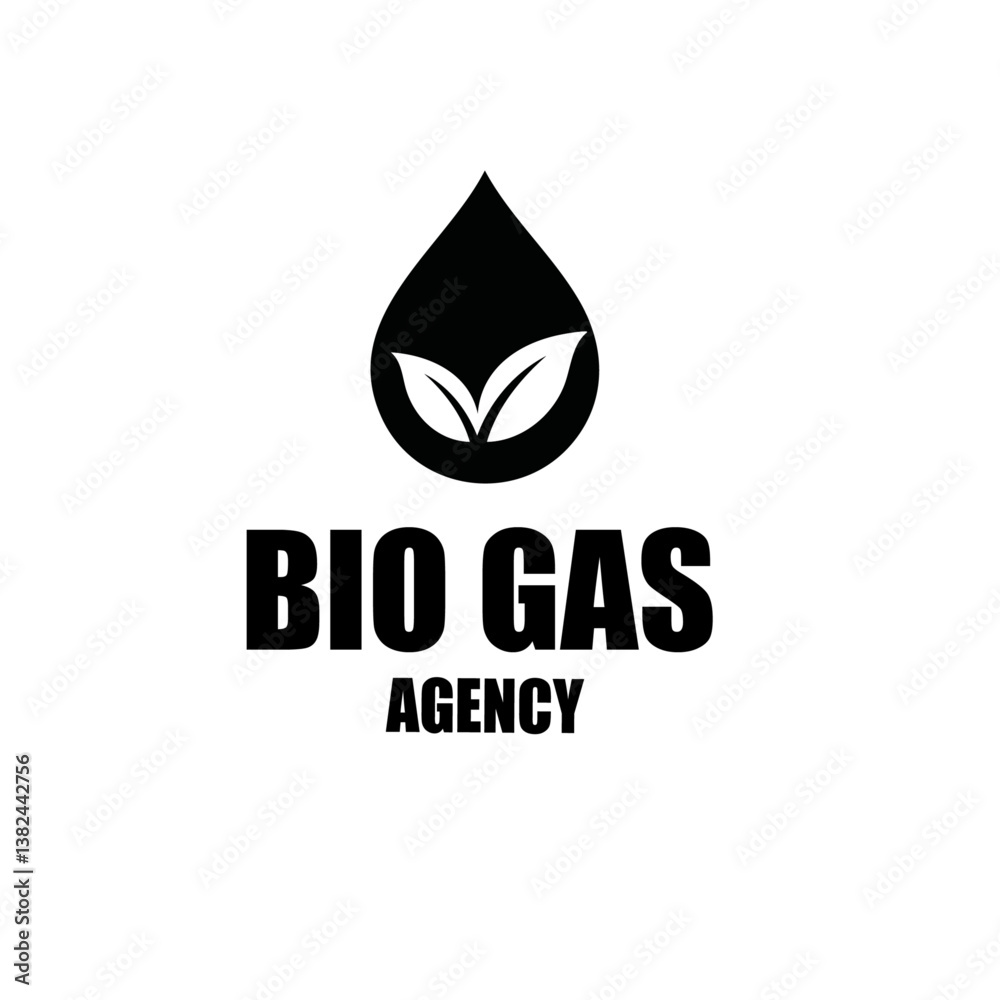 Black Bio GAS Agency Text Icon vector design