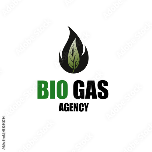 Obraz na płótnie logo with green leaf Bio GAS Agency Text Icon vector design w salonie