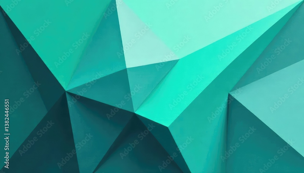 Obraz premium Geometric abstract wallpaper, bold teal and grey triangles, design, surface