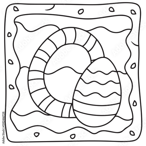 Comfy patterns coloring page, bold and easy coloring book page, patterns, mandala, flowers, floral, animals, vector illustration, line art, black and white, victor art, illustration