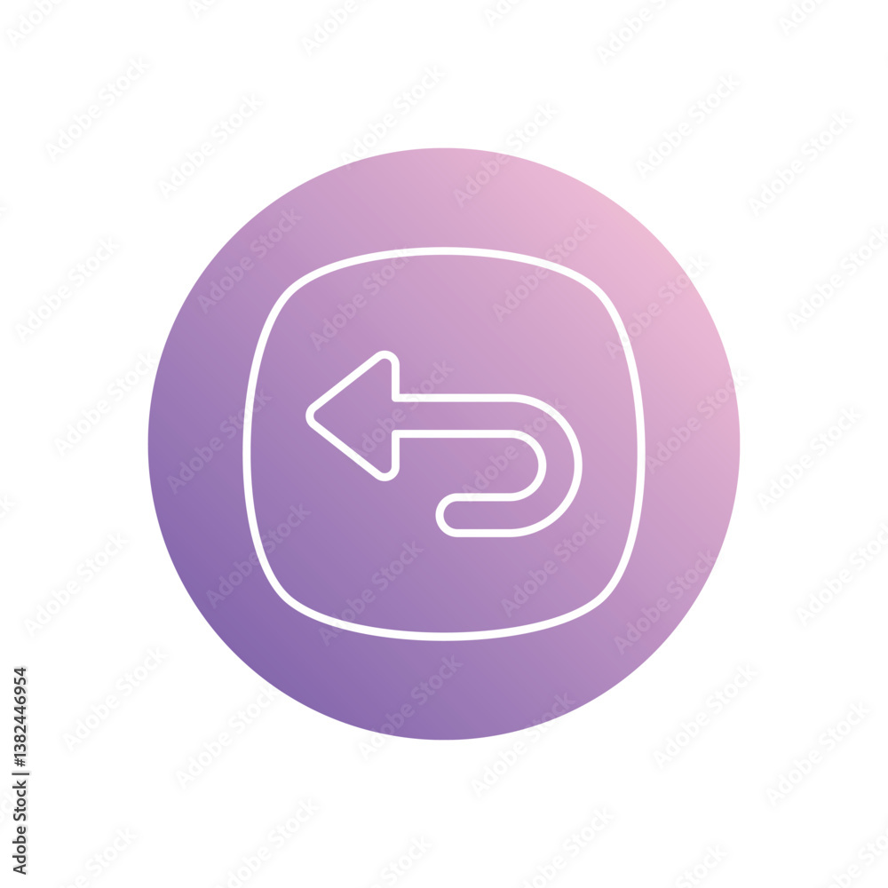 Turn Back icon isolated on a white background. Vector illustration.
