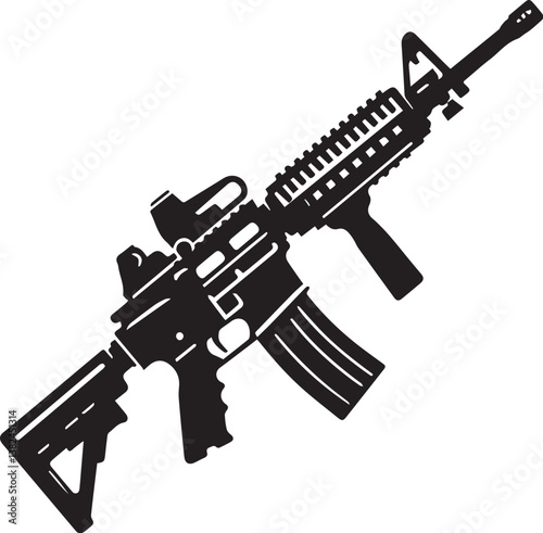 vector illustration of Assault Rifle