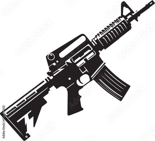 vector illustration of Assault Rifle